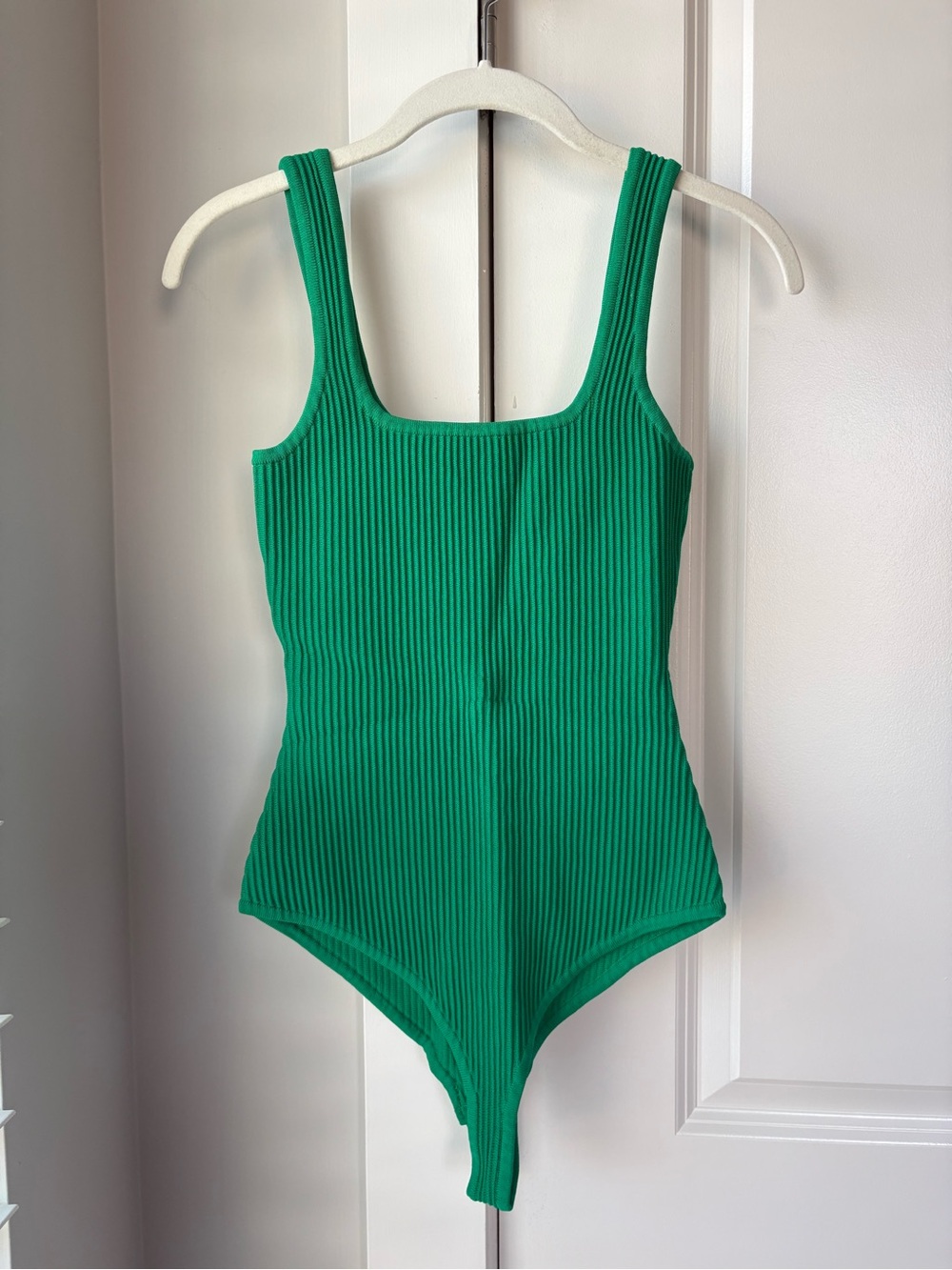 Ribbed Green Bodysuit